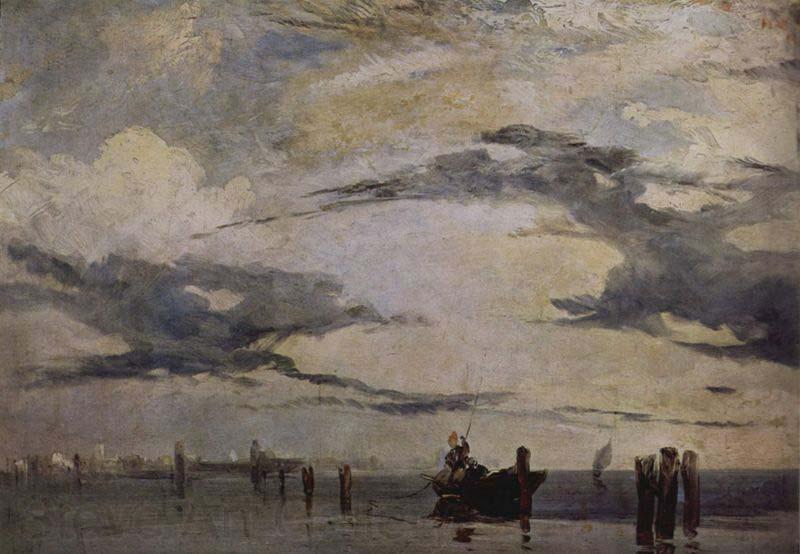 Richard Parkes Bonington View of the Lagoon Near Venice Norge oil painting art